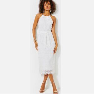 Lilly Pulitzer Bingham Lace Midi Dress in Resort White - Size Small